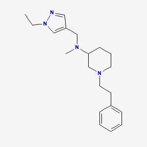 molecular formula C20H30N4 B6129515 N-[(1-ethylpyrazol-4-yl)methyl]-N-methyl-1-(2-phenylethyl)piperidin-3-amine 