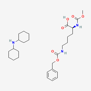 molecular formula C28H45N3O6 B612970 N-Cyclohexylcyclohexanamine;(2S)-2-(methoxycarbonylamino)-6-(phenylmethoxycarbonylamino)hexanoic acid CAS No. 218938-69-3