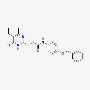 molecular formula C22H23N3O3S B6129819 N~1~-[4-(BENZYLOXY)PHENYL]-2-[(5-ETHYL-4-HYDROXY-6-METHYL-2-PYRIMIDINYL)SULFANYL]ACETAMIDE 