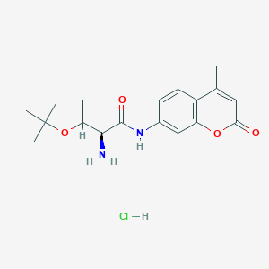 (2S)-2-Amino-N-(4-methyl-2-oxochromen-7-yl)-3-[(2-methylpropan-2-yl)oxy]butanamide;hydrochloride