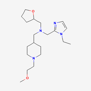 molecular formula C20H36N4O2 B6130043 N-[(1-ethylimidazol-2-yl)methyl]-1-[1-(2-methoxyethyl)piperidin-4-yl]-N-(oxolan-2-ylmethyl)methanamine 
