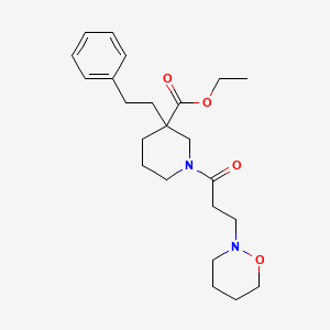 molecular formula C23H34N2O4 B6130132 Ethyl 1-[3-(oxazinan-2-yl)propanoyl]-3-(2-phenylethyl)piperidine-3-carboxylate 