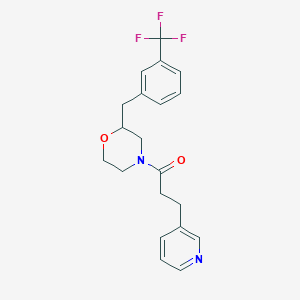 molecular formula C20H21F3N2O2 B6130181 3-Pyridin-3-yl-1-[2-[[3-(trifluoromethyl)phenyl]methyl]morpholin-4-yl]propan-1-one 