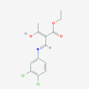 molecular formula C13H13Cl2NO3 B6130194 ethyl (E)-2-[(3,4-dichlorophenyl)iminomethyl]-3-hydroxybut-2-enoate 