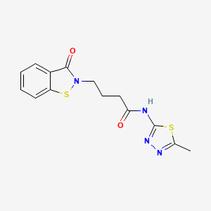 molecular formula C14H14N4O2S2 B6130676 N-[(2Z)-5-methyl-1,3,4-thiadiazol-2(3H)-ylidene]-4-(3-oxo-1,2-benzothiazol-2(3H)-yl)butanamide 