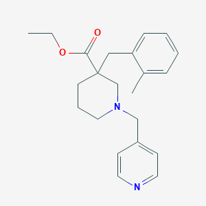molecular formula C22H28N2O2 B6130691 Ethyl 3-[(2-methylphenyl)methyl]-1-(pyridin-4-ylmethyl)piperidine-3-carboxylate 