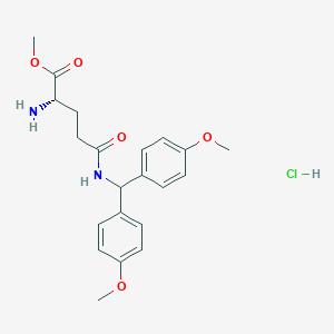 molecular formula C21H26N2O5 · HCl B613077 (S)-Methyl 2-amino-5-((bis(4-methoxyphenyl)methyl)amino)-5-oxopentanoate hydrochloride CAS No. 28252-55-3