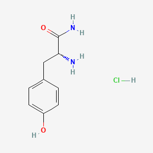 molecular formula C9H13ClN2O2 B613079 (R)-2-Amino-3-(4-hydroxyphenyl)propanamide hydrochloride CAS No. 117888-79-6
