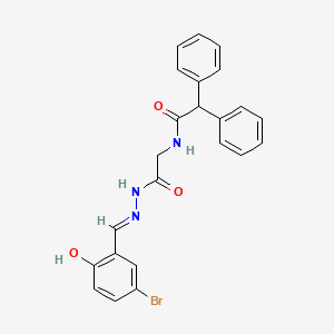 molecular formula C23H20BrN3O3 B6130856 N-({N'-[(E)-(5-BROMO-2-HYDROXYPHENYL)METHYLIDENE]HYDRAZINECARBONYL}METHYL)-2,2-DIPHENYLACETAMIDE 