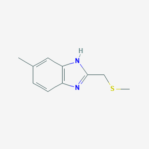 molecular formula C10H12N2S B061309 6-methyl-2-(methylsulfanylmethyl)-1H-benzimidazole CAS No. 159598-38-6
