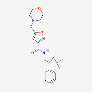 molecular formula C21H27N3O3 B6131004 N-[(2,2-dimethyl-1-phenylcyclopropyl)methyl]-5-(morpholin-4-ylmethyl)-1,2-oxazole-3-carboxamide 