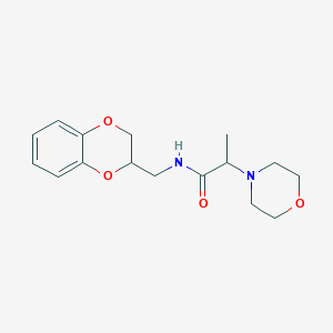 molecular formula C16H22N2O4 B6131131 N-(2,3-dihydro-1,4-benzodioxin-2-ylmethyl)-2-(4-morpholinyl)propanamide 
