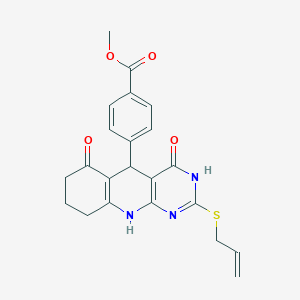 molecular formula C22H21N3O4S B6131150 Methyl 4-[4,6-dioxo-2-(prop-2-en-1-ylsulfanyl)-3,4,5,6,7,8,9,10-octahydropyrimido[4,5-b]quinolin-5-yl]benzoate 