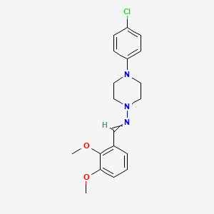 molecular formula C19H22ClN3O2 B6131151 N-[4-(4-chlorophenyl)piperazin-1-yl]-1-(2,3-dimethoxyphenyl)methanimine 