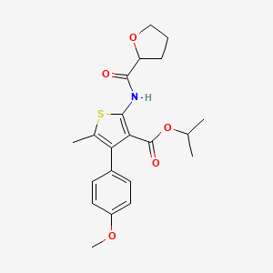 molecular formula C21H25NO5S B6131204 Propan-2-yl 4-(4-methoxyphenyl)-5-methyl-2-[(tetrahydrofuran-2-ylcarbonyl)amino]thiophene-3-carboxylate 