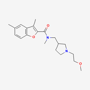 molecular formula C20H28N2O3 B6131227 N-[[1-(2-methoxyethyl)pyrrolidin-3-yl]methyl]-N,3,5-trimethyl-1-benzofuran-2-carboxamide 