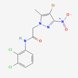 molecular formula C12H9BrCl2N4O3 B6131270 2-(4-bromo-5-methyl-3-nitro-1H-pyrazol-1-yl)-N-(2,3-dichlorophenyl)acetamide 