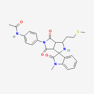 molecular formula C25H26N4O4S B6131337 N-(4-{1-METHYL-3'-[2-(METHYLSULFANYL)ETHYL]-2,4',6'-TRIOXO-1,2,3',3'A,4',5',6',6'A-OCTAHYDRO-2'H-SPIRO[INDOLE-3,1'-PYRROLO[3,4-C]PYRROL]-5'-YL}PHENYL)ACETAMIDE 