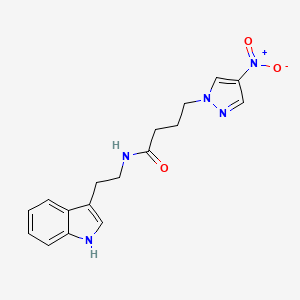 molecular formula C17H19N5O3 B6131432 N-[2-(1H-indol-3-yl)ethyl]-4-(4-nitro-1H-pyrazol-1-yl)butanamide 