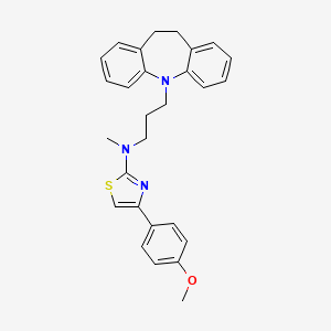molecular formula C28H29N3OS B6131520 N-[3-(10,11-dihydro-5H-dibenzo[b,f]azepin-5-yl)propyl]-N-[4-(4-methoxyphenyl)-1,3-thiazol-2-yl]-N-methylamine 