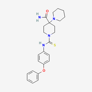 molecular formula C24H30N4O2S B6131532 1'-[(4-PHENOXYPHENYL)CARBAMOTHIOYL]-[1,4'-BIPIPERIDINE]-4'-CARBOXAMIDE 