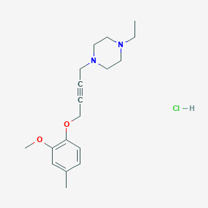 molecular formula C18H27ClN2O2 B6131567 1-Ethyl-4-[4-(2-methoxy-4-methylphenoxy)but-2-ynyl]piperazine;hydrochloride 
