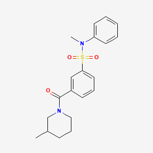 molecular formula C20H24N2O3S B6131574 N-methyl-3-[(3-methyl-1-piperidinyl)carbonyl]-N-phenylbenzenesulfonamide 