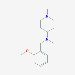 molecular formula C15H24N2O B6131595 N-[(2-methoxyphenyl)methyl]-N,1-dimethylpiperidin-4-amine 