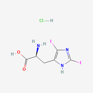 molecular formula C6H8ClI2N3O2 B613175 (S)-2-Amino-3-(2,5-diiodo-1H-imidazol-4-yl)propanoic acid hydrochloride CAS No. 105158-70-1
