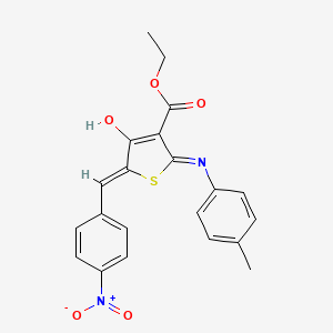 molecular formula C21H18N2O5S B6131789 ethyl (5Z)-2-[(4-methylphenyl)amino]-5-(4-nitrobenzylidene)-4-oxo-4,5-dihydrothiophene-3-carboxylate 