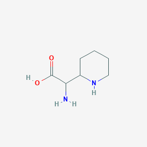 molecular formula C7H14N2O2 B061318 2-(Piperidin-2-YL)glycine CAS No. 183859-35-0