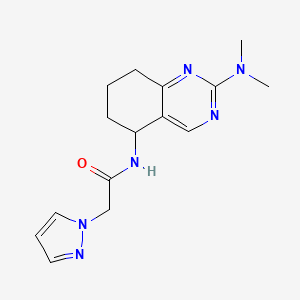 molecular formula C15H20N6O B6131818 N-[2-(dimethylamino)-5,6,7,8-tetrahydro-5-quinazolinyl]-2-(1H-pyrazol-1-yl)acetamide 