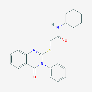 molecular formula C22H23N3O2S B6131827 N-cyclohexyl-2-[(4-oxo-3-phenyl-3,4-dihydroquinazolin-2-yl)sulfanyl]acetamide 