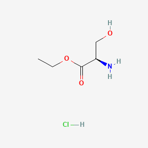 molecular formula C5H12ClNO3 B613186 (R)-Ethyl 2-amino-3-hydroxypropanoate hydrochloride CAS No. 104055-46-1