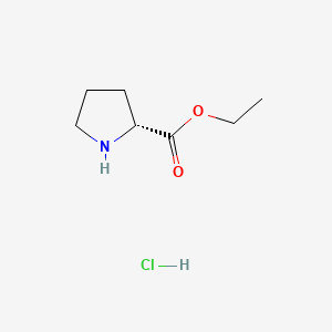 molecular formula C7H14ClNO2 B613188 (R)-Ethyl pyrrolidine-2-carboxylate hydrochloride CAS No. 131477-20-8