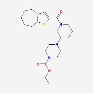 molecular formula C22H33N3O3S B6131885 ethyl 4-[1-(5,6,7,8-tetrahydro-4H-cyclohepta[b]thiophene-2-carbonyl)piperidin-3-yl]piperazine-1-carboxylate 
