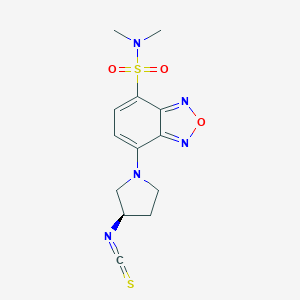 molecular formula C13H15N5O3S2 B061319 (R)-(-)-1-[7-(二甲氨基磺酰基)苯并呋喃-4-基]吡咯烷-3-基异硫氰酸酯 CAS No. 163927-31-9