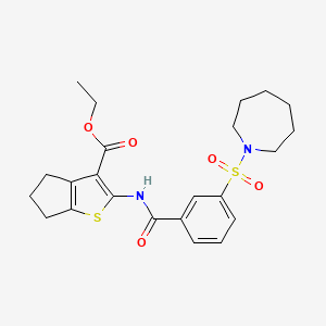 molecular formula C23H28N2O5S2 B6131909 ETHYL 2-[3-(AZEPANE-1-SULFONYL)BENZAMIDO]-4H,5H,6H-CYCLOPENTA[B]THIOPHENE-3-CARBOXYLATE 