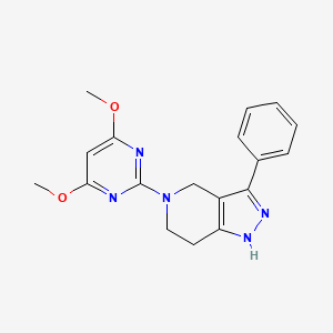 molecular formula C18H19N5O2 B6131925 5-(4,6-Dimethoxypyrimidin-2-yl)-3-phenyl-1,4,6,7-tetrahydropyrazolo[4,3-c]pyridine 