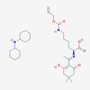 molecular formula C20H30N2O6*C12H23N B613203 N-cyclohexylcyclohexanamine;(2S)-2-[1-(2-hydroxy-4,4-dimethyl-6-oxocyclohexen-1-yl)ethylideneamino]-6-(prop-2-enoxycarbonylamino)hexanoic acid CAS No. 264230-73-1