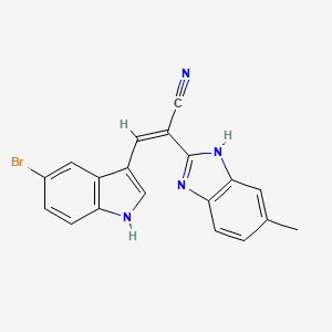 molecular formula C19H13BrN4 B6132037 (Z)-3-(5-bromo-1H-indol-3-yl)-2-(6-methyl-1H-benzimidazol-2-yl)prop-2-enenitrile 