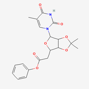 molecular formula C20H22N2O7 B6132081 Phenyl 2-[2,2-dimethyl-4-(5-methyl-2,4-dioxopyrimidin-1-yl)-3a,4,6,6a-tetrahydrofuro[3,4-d][1,3]dioxol-6-yl]acetate 