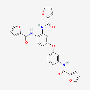 molecular formula C27H19N3O7 B6132109 N-(3-{3,4-bis[(furan-2-ylcarbonyl)amino]phenoxy}phenyl)furan-2-carboxamide 