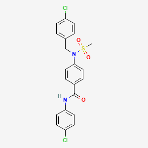 molecular formula C21H18Cl2N2O3S B6132354 N-(4-chlorophenyl)-4-[(4-chlorophenyl)methyl-methylsulfonylamino]benzamide 