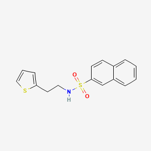 molecular formula C16H15NO2S2 B6132385 N-[2-(thiophen-2-yl)ethyl]naphthalene-2-sulfonamide 