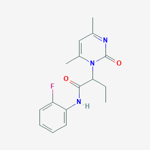 molecular formula C16H18FN3O2 B6132429 2-(4,6-dimethyl-2-oxopyrimidin-1-yl)-N-(2-fluorophenyl)butanamide 
