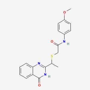 molecular formula C19H19N3O3S B6132508 N-(4-methoxyphenyl)-2-[1-(4-oxo-3H-quinazolin-2-yl)ethylsulfanyl]acetamide 