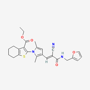 molecular formula C26H27N3O4S B6132834 ethyl 2-(3-{(1E)-2-cyano-3-[(furan-2-ylmethyl)amino]-3-oxoprop-1-en-1-yl}-2,5-dimethyl-1H-pyrrol-1-yl)-4,5,6,7-tetrahydro-1-benzothiophene-3-carboxylate 