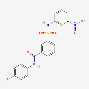 molecular formula C19H14FN3O5S B6132860 N-(4-fluorophenyl)-3-[(3-nitrophenyl)sulfamoyl]benzamide 