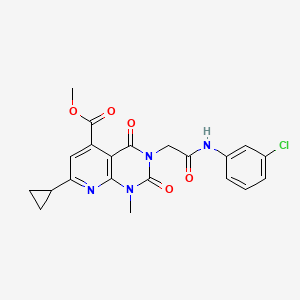 molecular formula C21H19ClN4O5 B6132941 METHYL 3-{[(3-CHLOROPHENYL)CARBAMOYL]METHYL}-7-CYCLOPROPYL-1-METHYL-2,4-DIOXO-1H,2H,3H,4H-PYRIDO[2,3-D]PYRIMIDINE-5-CARBOXYLATE 